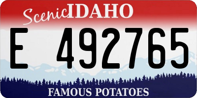 ID license plate E492765