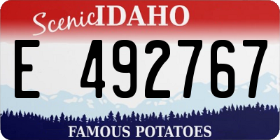 ID license plate E492767