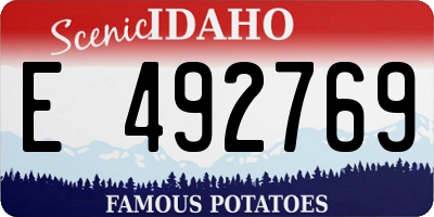 ID license plate E492769