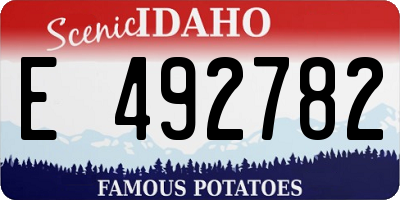 ID license plate E492782