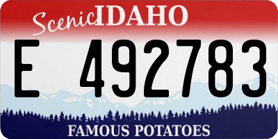 ID license plate E492783