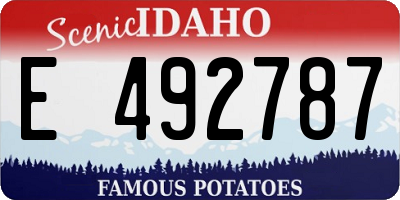 ID license plate E492787