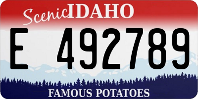 ID license plate E492789