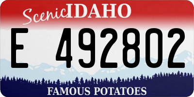 ID license plate E492802