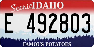 ID license plate E492803