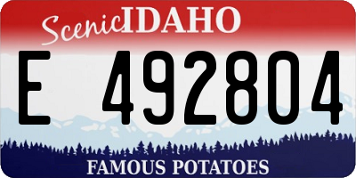 ID license plate E492804