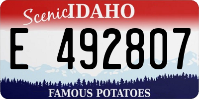ID license plate E492807