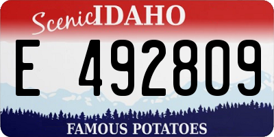 ID license plate E492809