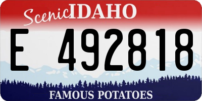 ID license plate E492818
