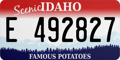 ID license plate E492827