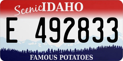 ID license plate E492833