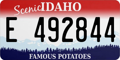 ID license plate E492844