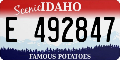 ID license plate E492847