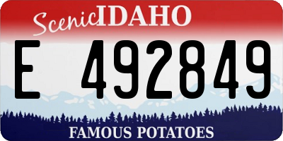 ID license plate E492849