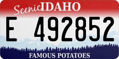ID license plate E492852