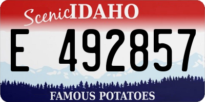 ID license plate E492857