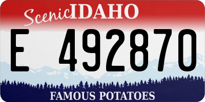 ID license plate E492870