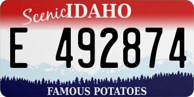 ID license plate E492874