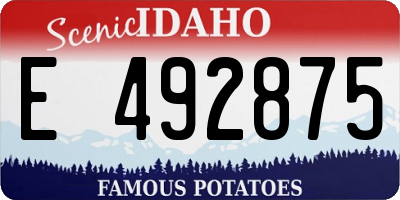 ID license plate E492875