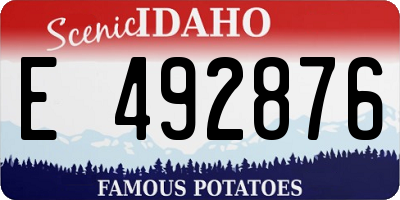 ID license plate E492876