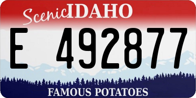 ID license plate E492877