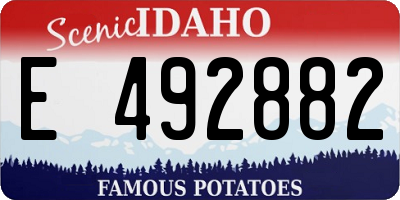 ID license plate E492882