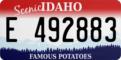 ID license plate E492883