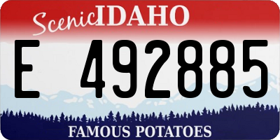 ID license plate E492885