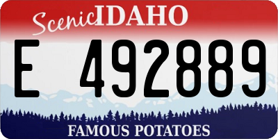 ID license plate E492889