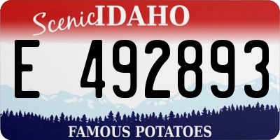 ID license plate E492893