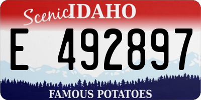 ID license plate E492897