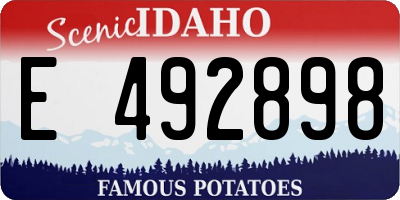 ID license plate E492898