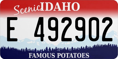 ID license plate E492902