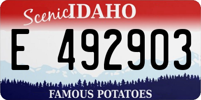 ID license plate E492903