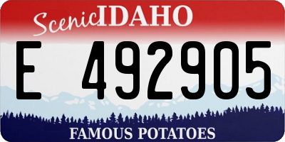 ID license plate E492905