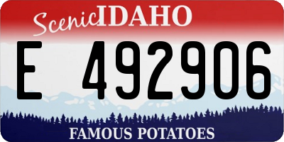 ID license plate E492906