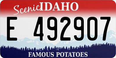 ID license plate E492907