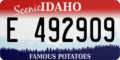 ID license plate E492909