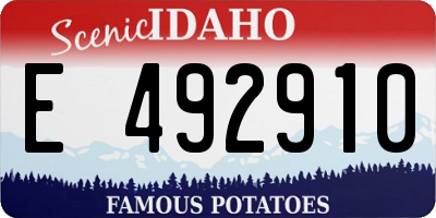 ID license plate E492910