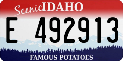 ID license plate E492913