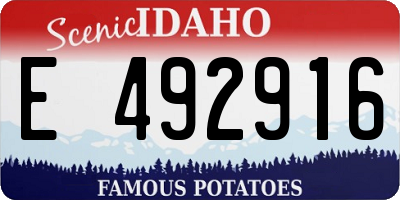 ID license plate E492916
