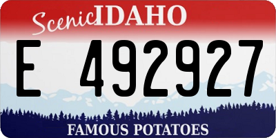ID license plate E492927