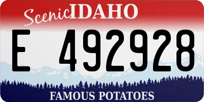 ID license plate E492928
