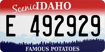 ID license plate E492929