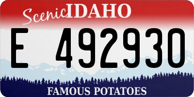 ID license plate E492930