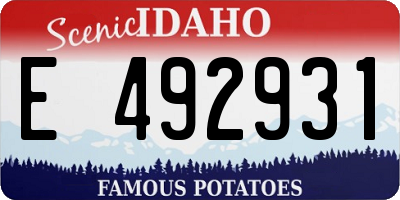 ID license plate E492931