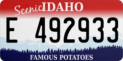 ID license plate E492933