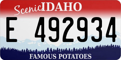 ID license plate E492934