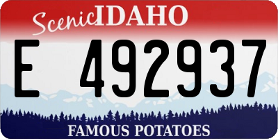 ID license plate E492937