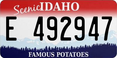 ID license plate E492947